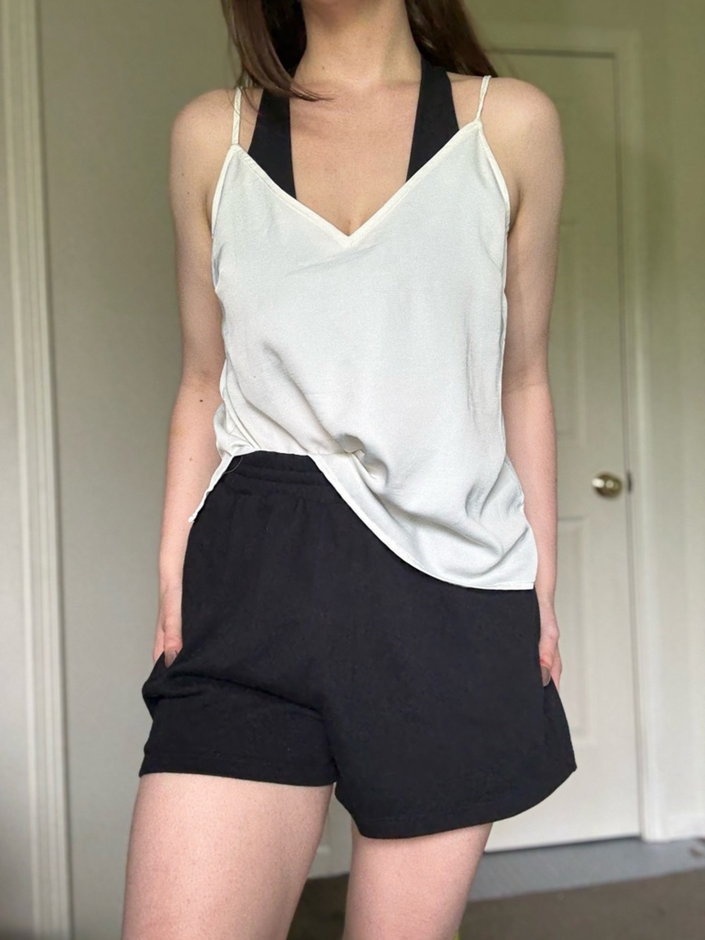 Old Navy Black High Rise Comfort Waist Terry Shorts Drawstring - L - Picture 10 of 10